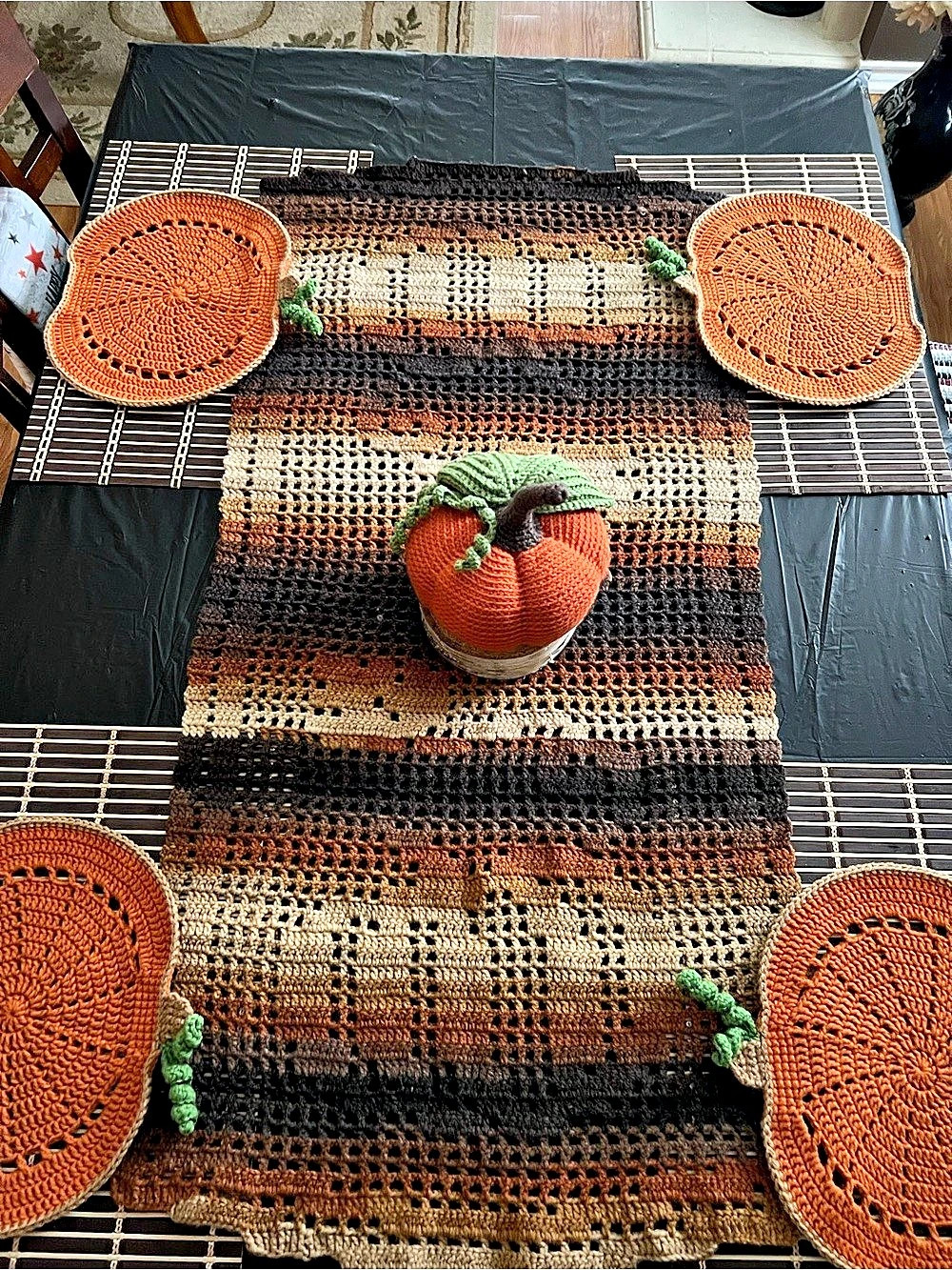 Crochet Pumpkin Placemats